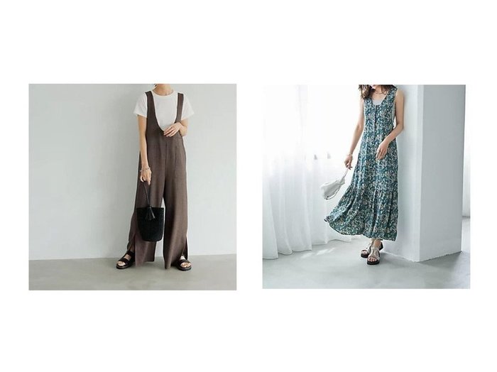 【STYLE DELI/スタイルデリ】自由なレイヤードと大人の涼感を叶える注目抽象柄ロング丈ワンピース＆Vネックサロペット おすすめ人気トレンドファッション通販アイテム 人気、トレンドファッション・服の通販 founy(ファニー) 　ファッション　Fashion　レディースファッション　WOMEN　ワンピース　Dress　サロペット　Salopette　インナー　Inner　春　Spring　秋　Autumn/Fall　くるぶし　Ankle　カットソー　Cut And Sew　クール　Cool　サマー　Summer　サロペット　Overalls　ジャケット　Jacket　スタイリッシュ　Stylish　ストレッチ　Stretch　スリット　Slit　タンク　Tank　フロント　Front　ポケット　Pocket　ミックス　Mix　ループ　Loop　ワイド　Wide　S/S・春夏　Ss・Spring/Summer　夏　Summer　|ID:crp329100000217533
