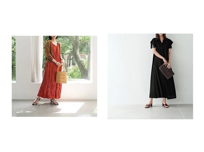 【STYLE DELI/スタイルデリ】のシワ感がおしゃれを引き立てる、夏の万能ロングワンピース＆夏の快適さと上品さを兼ね備えた、涼感ワンピース おすすめ人気トレンドファッション通販アイテム 人気、トレンドファッション・服の通販 founy(ファニー) 　ファッション　Fashion　レディースファッション　WOMEN　ワンピース　Dress　オレンジ　Orange　春　Spring　くるぶし　Ankle　カーディガン　Cardigan　ジャケット　Jacket　ストレッチ　Stretch　スリット　Slit　ブルゾン　Blouson　ペチコート　Petticoat　ポケット　Pocket　ランダム　Random　リゾート　Resort　ループ　Loop　ロング　Long　S/S・春夏　Ss・Spring/Summer　夏　Summer　エレガント 上品　Elegant　キャップ　Cap　ギャザー　Gather　スニーカー　Sneakers　スリーブ　Sleeve　定番　Standard　フォルム　Form　フロント　Front　リネン　Linen　リュック　Ruck Sack　ビジネス 仕事 通勤　Business　|ID:crp329100000217535