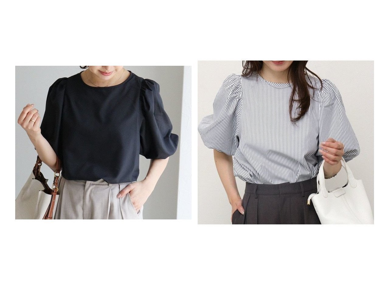 【Pierrot/ピエロ】の体型カバーも叶えるボリュームパフスリーブブラウス おすすめ人気トレンドファッション通販アイテム インテリア・キッズ・メンズ・レディースファッション・服の通販 founy(ファニー) 　ファッション　Fashion　レディースファッション　WOMEN　トップス・カットソー　Tops/Tshirt　シャツ/ブラウス　Shirts/Blouses　2025年　2025　2025春夏・S/S　Ss,Spring/Summer,2025　ストライプ　Stripe　スリーブ　Sleeve　プチプライス・低価格　Affordable　リボン　Ribbon　エレガント 上品　Elegant　ブラック系　Black　ホワイト系　White　イエロー系　Yellow　ブルー系　Blue　|ID:crp329100000217537