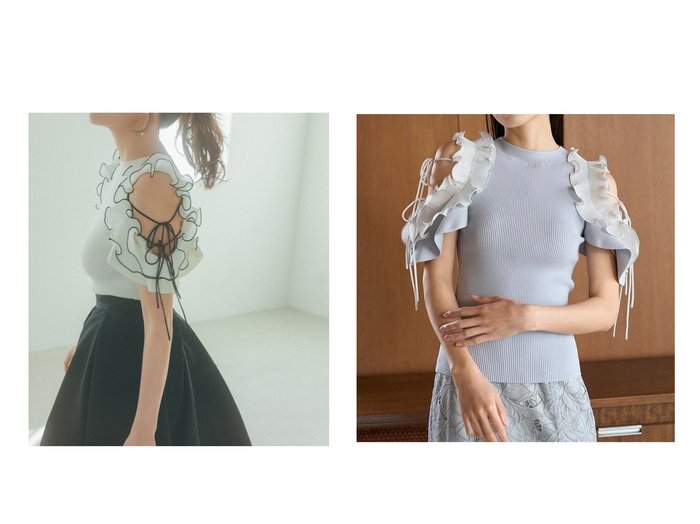 【SNIDEL/スナイデル】の立体フリルで華やかに魅せる プリーツフリルニットプルオーバー おすすめ人気トレンドファッション通販アイテム 人気、トレンドファッション・服の通販 founy(ファニー) ファッション Fashion レディースファッション WOMEN トップス・カットソー Tops/Tshirt ニット Knit Tops プルオーバー Pullover ウェーブ Wave 春 Spring ストレート Straight ドッキング Docking 定番 Standard 人気 Popularity フィット Fit フリル Frills プリーツ Pleats S/S・春夏 Ss・Spring/Summer おすすめ Recommend 夏 Summer エレガント 上品 Elegant |ID:crp329100000217551