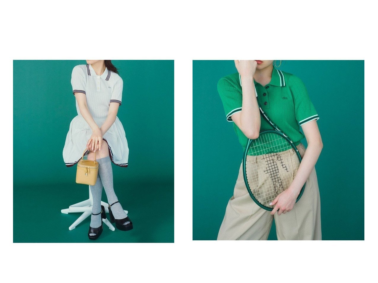 【SNIDEL/スナイデル】のレトロスポーティを上品に着こなす LACOSTE for SNIDEL ポロニット おすすめ人気トレンドファッション通販アイテム インテリア・キッズ・メンズ・レディースファッション・服の通販 founy(ファニー) 　ファッション　Fashion　レディースファッション　WOMEN　トップス・カットソー　Tops/Tshirt　ニット　Knit Tops　おすすめ　Recommend　クラシカル　Classical　シンプル　Simple　スポーツ　Sports　セットアップ　Set Up　トレンド　Trend　パステル　Pastel　フィット　Fit　フォーマル　Formal　ポロシャツ　Polo Shirt　人気　Popularity　夏　Summer　春　Spring　S/S・春夏　Ss・Spring/Summer　|ID:crp329100000217554
