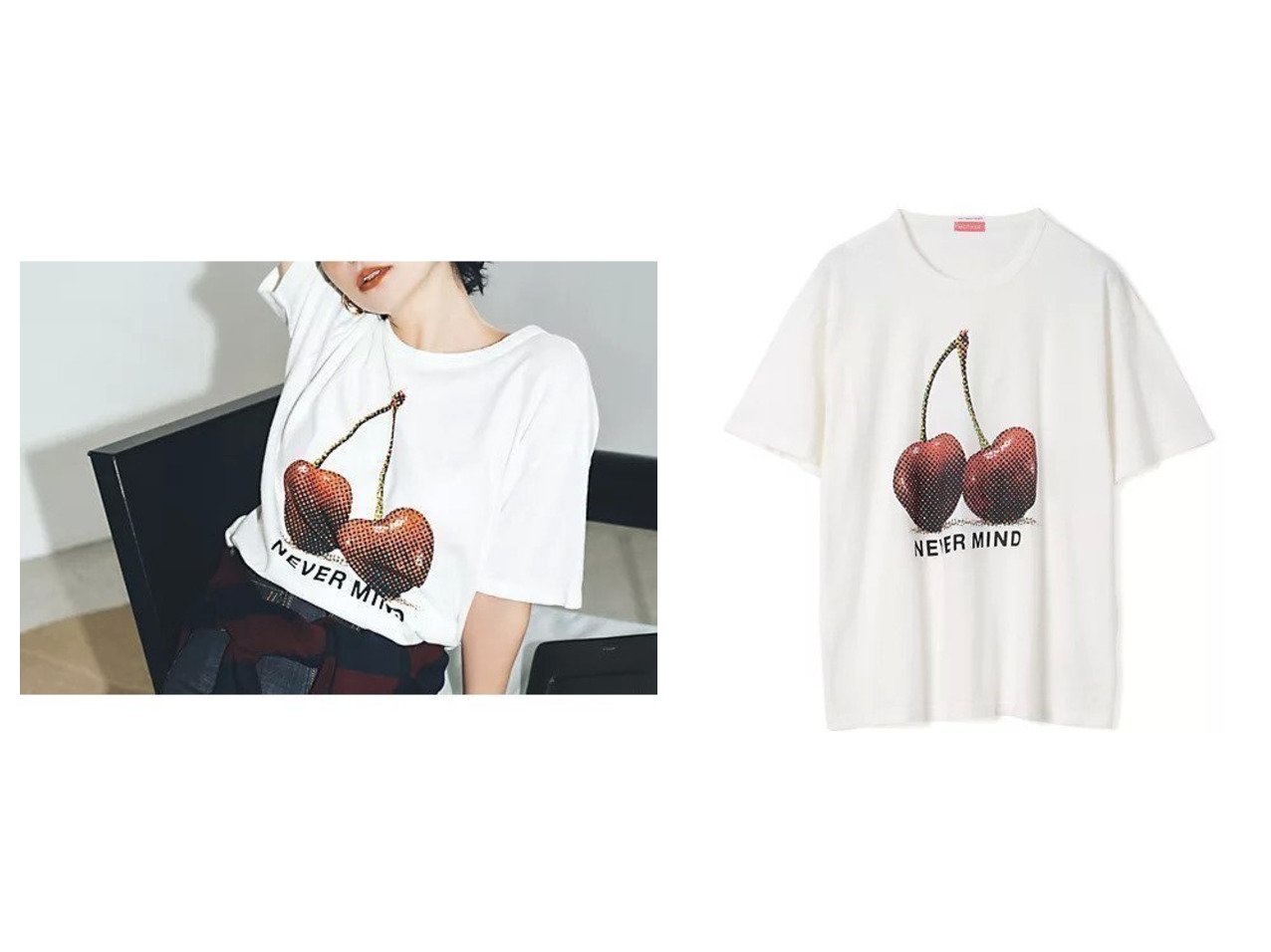 【MOTHER/マザー】のチェリープリントが目を引く MOTHERのオーバーサイズTシャツ おすすめ人気トレンドファッション通販アイテム インテリア・キッズ・メンズ・レディースファッション・服の通販 founy(ファニー) 　ファッション　Fashion　レディースファッション　WOMEN　ショルダー　Shoulder　チェリー　Cherry　ドロップ　Drop　フィット　Fit　フロント　Front　プリント　Print　リラックス　Relax　洗える　Washable　ホワイト系　White　|ID:crp329100000217559
