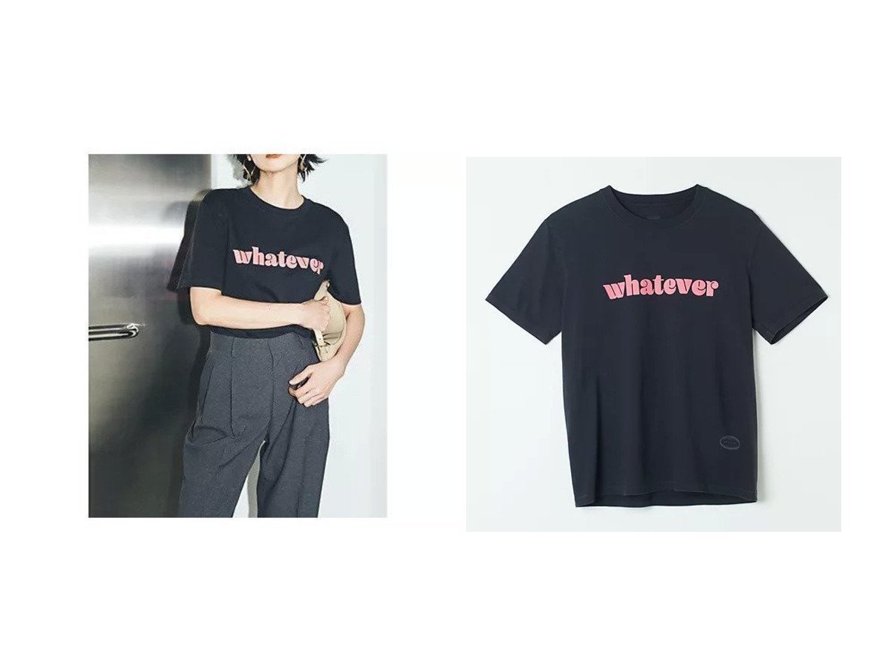 【TANGTANG/タンタン】の力の抜けたクールさを演出 TANGTANGのロゴTシャツ〈WHATEVER〉 おすすめ人気トレンドファッション通販アイテム インテリア・キッズ・メンズ・レディースファッション・服の通販 founy(ファニー) 　ファッション　Fashion　レディースファッション　WOMEN　帽子　Hats　クール　Cool　シンプル　Simple　ジャケット　Jacket　スラックス　Slacks　夏　Summer　洗える　Washable　ブラック系　Black　|ID:crp329100000217566