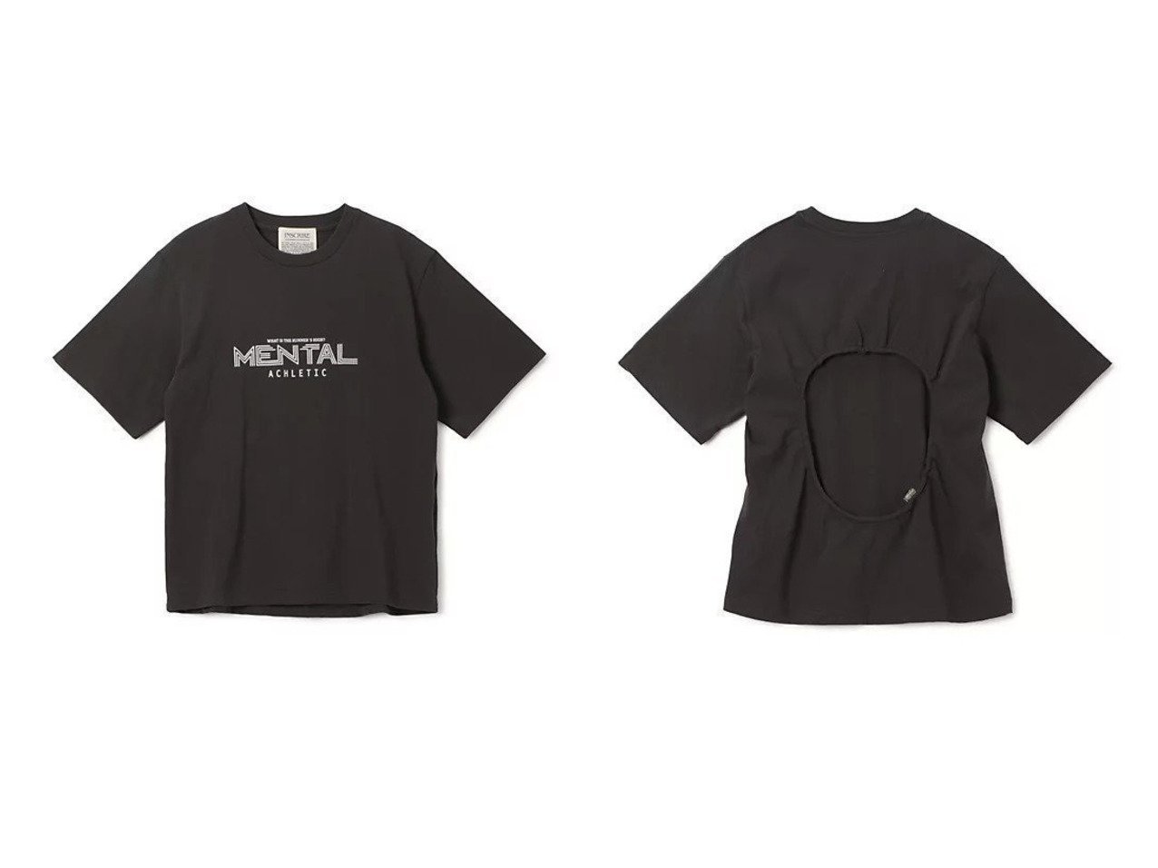 【INSCRIRE/アンスクリア】のバックスタイルで差をつける INSCRIREのBack Circle Tee〈MENTAL〉 おすすめ人気トレンドファッション通販アイテム インテリア・キッズ・メンズ・レディースファッション・服の通販 founy(ファニー) 　ファッション　Fashion　レディースファッション　WOMEN　2025年　2025　2025春夏・S/S　Ss,Spring/Summer,2025　フロント　Front　プリント　Print　ベーシック　Basic　洗える　Washable　ブラック系　Black　|ID:crp329100000217572