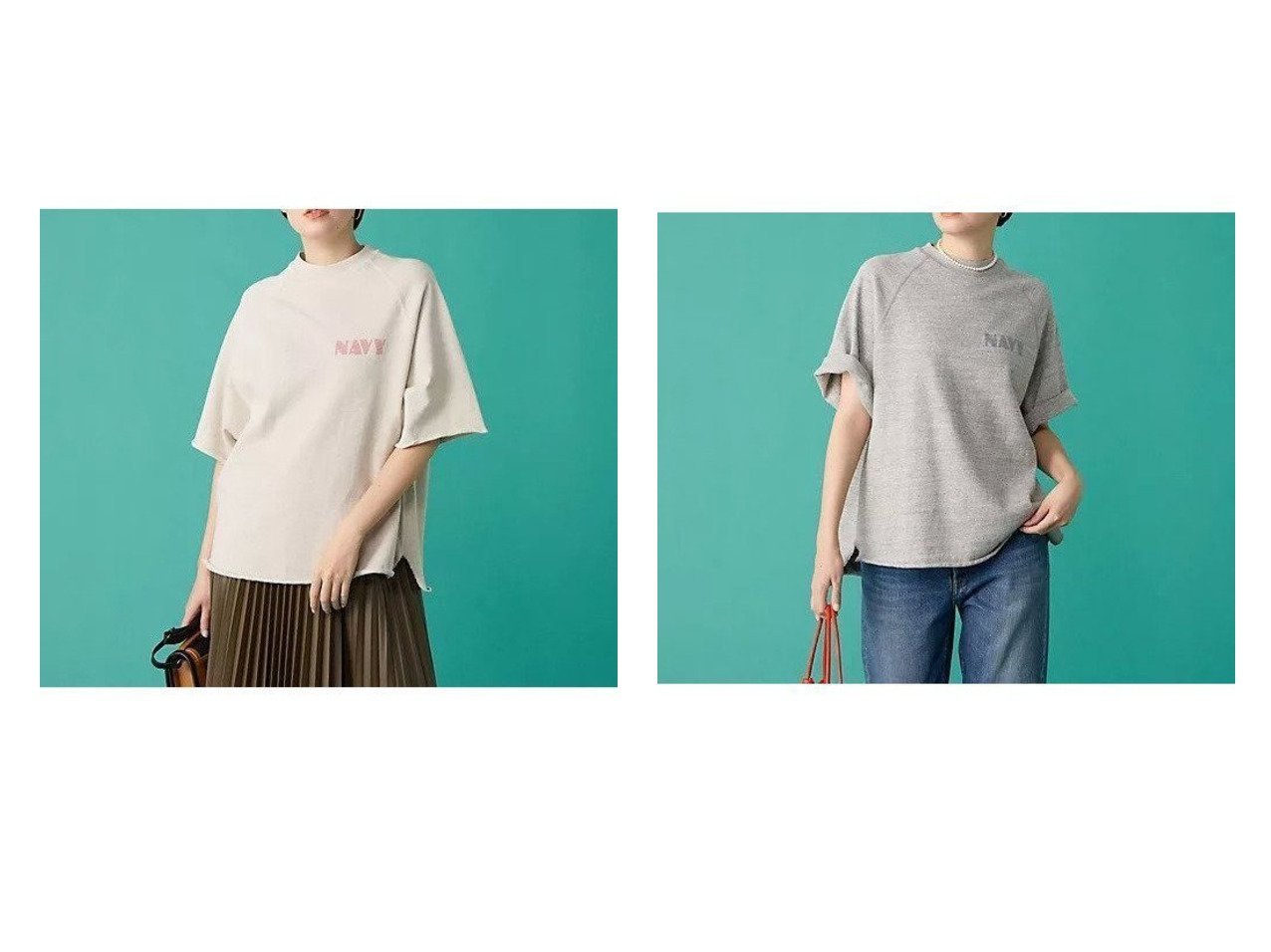 【REMI RELIEF/レミレリーフ】のヴィンテージ加工が映える REMI RELIEFのラグランTシャツ〈NAVY〉 おすすめ人気トレンドファッション通販アイテム インテリア・キッズ・メンズ・レディースファッション・服の通販 founy(ファニー) 　ファッション　Fashion　レディースファッション　WOMEN　スリーブ　Sleeve　デコルテ　Decolletage　ワンポイント　One Point　ヴィンテージ　Vintage　グレー系　Gray　|ID:crp329100000217574