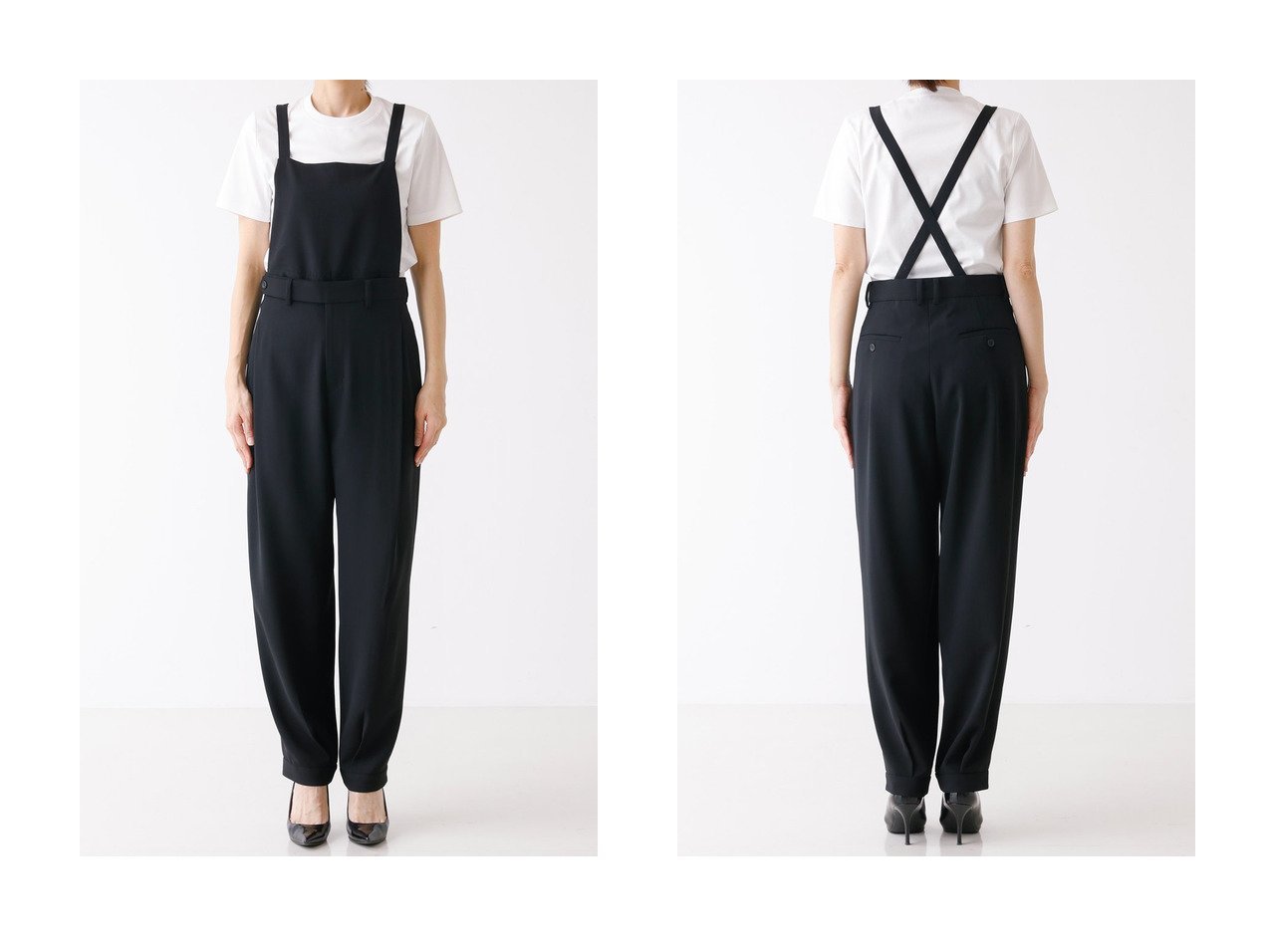 1本で2通りの着こなしが叶う DESIGN WORKSの2WAYサロペット おすすめ人気トレンドファッション通販アイテム インテリア・キッズ・メンズ・レディースファッション・服の通販 founy(ファニー) 　ファッション　Fashion　レディースファッション　WOMEN　サロペット　Overalls　ベーシック　Basic　ボトム　Bottom　NEW・新作・新着・新入荷　New Arrivals　ブラック系　Black　|ID:crp329100000217577