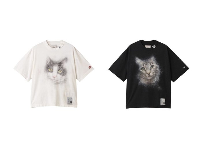 【Maison MIHARA YASUHIRO/メゾン ミハラヤスヒロ】愛嬌たっぷりのCATプリントで魅せる主役Tシャツ おすすめ人気トレンドファッション通販アイテム 人気、トレンドファッション・服の通販 founy(ファニー) 　ファッション　Fashion　レディースファッション　WOMEN　トップス・カットソー　Tops/Tshirt　シャツ/ブラウス　Shirts/Blouses　ロング / Tシャツ　T-Shirts　カットソー　Cut and Sewn　ショート　Short　スリーブ　Sleeve　バランス　Balance　プリント　Print　NEW・新作・新着・新入荷　New Arrivals　|ID:crp329100000217597