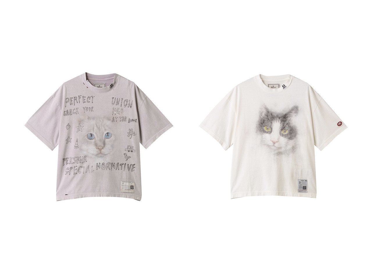 【Maison MIHARA YASUHIRO/メゾン ミハラヤスヒロ】ヴィンテージ感×遊び心で差をつけるブリーチTシャツ おすすめ人気トレンドファッション通販アイテム インテリア・キッズ・メンズ・レディースファッション・服の通販 founy(ファニー) 　ファッション　Fashion　レディースファッション　WOMEN　トップス・カットソー　Tops/Tshirt　シャツ/ブラウス　Shirts/Blouses　ロング / Tシャツ　T-Shirts　カットソー　Cut and Sewn　ショート　Short　スリーブ　Sleeve　ブリーチ　Bleach　モチーフ　Motif　NEW・新作・新着・新入荷　New Arrivals　レッド系　Red　ホワイト系　White　ブラック系　Black　|ID:crp329100000217598
