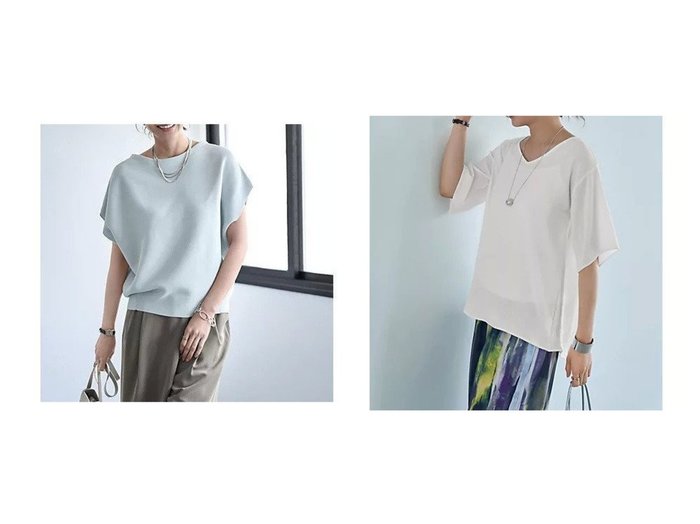 【STYLE DELI】大人の夏トップス｜快適さと洗練を叶える名品 おすすめ人気トレンドファッション通販アイテム 人気、トレンドファッション・服の通販 founy(ファニー) 　ファッション　Fashion　レディースファッション　WOMEN　トップス・カットソー　Tops/Tshirt　ニット　Knit Tops　シャツ/ブラウス　Shirts/Blouses　ロング / Tシャツ　T-Shirts　Vネック　V-Neck　イエロー　Yellow　インナー　Inner　軽量　Lightweight　シンプル　Simple　スリット　Slit　人気　Popularity　バランス　Balance　パステル　Pastel　フォルム　Form　ポケット　Pocket　半袖　Short Sleeve　ラウンド　Round　夏　Summer　エレガント 上品　Elegant　ギフト プレゼント　Gift Present　エアリー　Airy　カーディガン　Cardigan　シアー　Sheer　ショルダー　Shoulder　ジャケット　Jacket　スリーブ　Sleeve　タンク　Tank　デコルテ　Decolletage　|ID:crp329100000217616