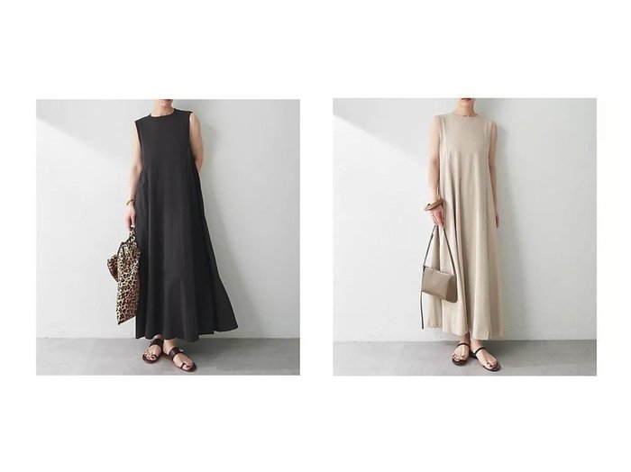 【Whim Gazette/ウィムガゼット】の夏に映える綿素材のノースリーブロングワンピース おすすめ人気トレンドファッション通販アイテム 人気、トレンドファッション・服の通販 founy(ファニー) 　ファッション　Fashion　レディースファッション　WOMEN　ワンピース　Dress　2025年　2025　2025春夏・S/S　Ss,Spring/Summer,2025　おすすめ　Recommend　カットソー　Cut And Sew　サンダル　Sandals　スマート　Smart　スリット　Slit　ノースリーブ　No Sleeve　フレア　Flare　リゾート　Resort　ロング　Long　夏　Summer　|ID:crp329100000217617