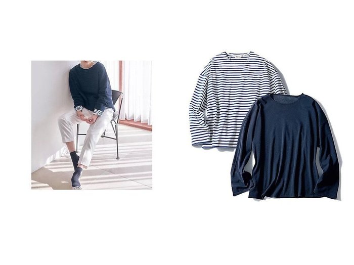 【Oblada/オブラダ】の旬のレイヤードが完成する「LEE別注」2枚セットトップス おすすめ人気トレンドファッション通販アイテム 人気、トレンドファッション・服の通販 founy(ファニー) ファッション Fashion レディースファッション WOMEN ボックス Box ボーダー Border ラウンド Round 今季 This Season 別注 Special Order 定番 Standard 洗える Washable |ID:crp329100000217647