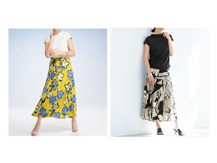 【DoCLASSE/ドゥクラッセ】華やぎと快適さを両立するUVカット・フレアロングスカート おすすめ人気トレンドファッション通販アイテム 人気、トレンドファッション・服の通販 founy(ファニー) ファッション Fashion レディースファッション WOMEN スカート Skirt ロングスカート Long Skirt NEW・新作・新着・新入荷 New Arrivals カットソー Cut And Sew フレア Flare プリント Print エレガント 上品 Elegant 人気 Popularity 夏 Summer 旅行 Travel |ID:crp329100000217690