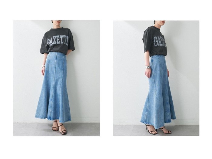 【Whim Gazette/ウィムガゼット】ヴィンテージ感と女性らしさを兼ね備えたマーメイドシルエットのフレアデニムスカート おすすめ人気トレンドファッション通販アイテム 人気、トレンドファッション・服の通販 founy(ファニー) ファッション Fashion レディースファッション WOMEN スカート Skirt デニムスカート Denim Skirts ロングスカート Long Skirt デニム Denim ブリーチ Bleach マーメイド Mermaid ロング Long ヴィンテージ Vintage NEW・新作・新着・新入荷 New Arrivals |ID:crp329100000217708