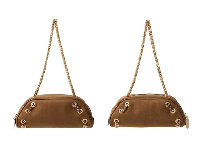 【STELLA McCARTNEY/ステラ マッカートニー】ダイヤモンドチェーンが輝くスエードボーリングバッグ おすすめ人気トレンドファッション通販アイテム 人気、トレンドファッション・服の通販 founy(ファニー) ファッション Fashion レディースファッション WOMEN バッグ Bag リュクス Luxe 人気 Popularity |ID:crp329100000217752