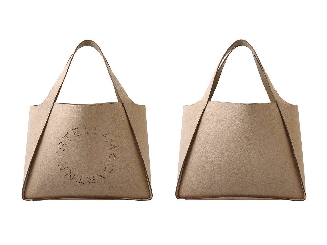 【STELLA McCARTNEY/ステラ マッカートニー】上品ベージュが魅力のロゴ入りスエードトートバッグ おすすめ人気トレンドファッション通販アイテム インテリア・キッズ・メンズ・レディースファッション・服の通販 founy(ファニー) 　ファッション　Fashion　レディースファッション　WOMEN　バッグ　Bag　スエード　Suede　ポーチ　Pouch　エレガント 上品　Elegant　|ID:crp329100000217754
