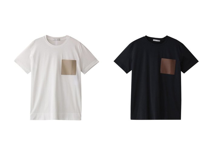 【BEIGE,/ベイジ,】フェイクレザーで差をつけるBEIGE,のクルーネックTシャツ【TORENIA】 おすすめ人気トレンドファッション通販アイテム 人気、トレンドファッション・服の通販 founy(ファニー) 　ファッション　Fashion　レディースファッション　WOMEN　トップス・カットソー　Tops/Tshirt　シャツ/ブラウス　Shirts/Blouses　ロング / Tシャツ　T-Shirts　カットソー　Cut and Sewn　ショート　Short　スリーブ　Sleeve　デニム　Denim　ベーシック　Basic　NEW・新作・新着・新入荷　New Arrivals　|ID:crp329100000217824