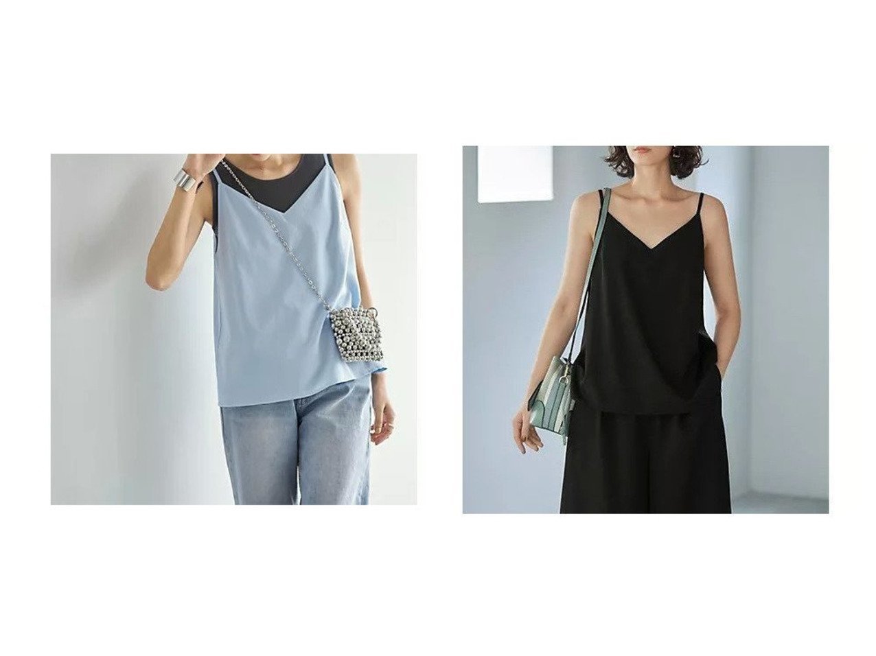 【STYLE DELI/スタイルデリ】きれいめにもカジュアルにも活躍するSTYLE DELIの裏地付き微シボ質感キャミソール おすすめ人気トレンドファッション通販アイテム インテリア・キッズ・メンズ・レディースファッション・服の通販 founy(ファニー) 　ファッション　Fashion　レディースファッション　WOMEN　トップス・カットソー　Tops/Tshirt　キャミソール / ノースリーブ　No Sleeves　インナー　Inner　カットソー　Cut And Sew　キャミソール　Camisole　シンプル　Simple　ジョーゼット　Georgette　タンク　Tank　デコルテ　Decolletage　バランス　Balance　夏　Summer　ブルー系　Blue　|ID:crp329100000217834