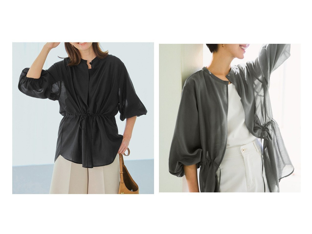 【DoCLASSE/ドゥクラッセ】40代50代におすすめ 涼感と上品さを備えたシアーロングシャツ＆インナーセット おすすめ人気トレンドファッション通販アイテム インテリア・キッズ・メンズ・レディースファッション・服の通販 founy(ファニー) 　ファッション　Fashion　レディースファッション　WOMEN　トップス・カットソー　Tops/Tshirt　シャツ/ブラウス　Shirts/Blouses　NEW・新作・新着・新入荷　New Arrivals　インナー　Inner　スリーブ　Sleeve　タンク　Tank　フェミニン　Feminine　メッシュ　Mesh　エレガント 上品　Elegant　夏　Summer　ブラック系　Black　|ID:crp329100000217838