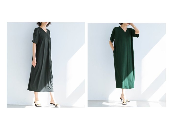 【DoCLASSE/ドゥクラッセ】紫外線対策と体型カバーを叶える大人のUVカットマキシワンピース おすすめ人気トレンドファッション通販アイテム 人気、トレンドファッション・服の通販 founy(ファニー) 　ファッション　Fashion　レディースファッション　WOMEN　ワンピース　Dress　NEW・新作・新着・新入荷　New Arrivals　カットソー　Cut And Sew　ドレス　Dress　フェイス　Face　フロント　Front　マキシ　Maxi　人気　Popularity　夏　Summer　旅行　Travel　|ID:crp329100000217839