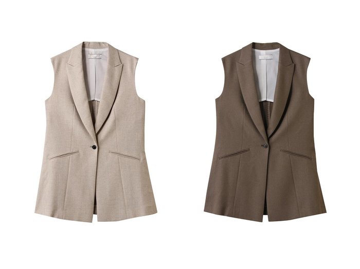 【BEIGE,/ベイジ,】リネンライク素材で涼やかに決まる上品ノースリーブジレ おすすめ人気トレンドファッション通販アイテム 人気、トレンドファッション・服の通販 founy(ファニー) ファッション Fashion レディースファッション WOMEN アウター Coat Outerwear ジャケット Jackets ジャケット Jacket スタイリッシュ Stylish ベスト Vest エレガント 上品 Elegant 夏 Summer NEW・新作・新着・新入荷 New Arrivals ビジネス 仕事 通勤 Business |ID:crp329100000217856