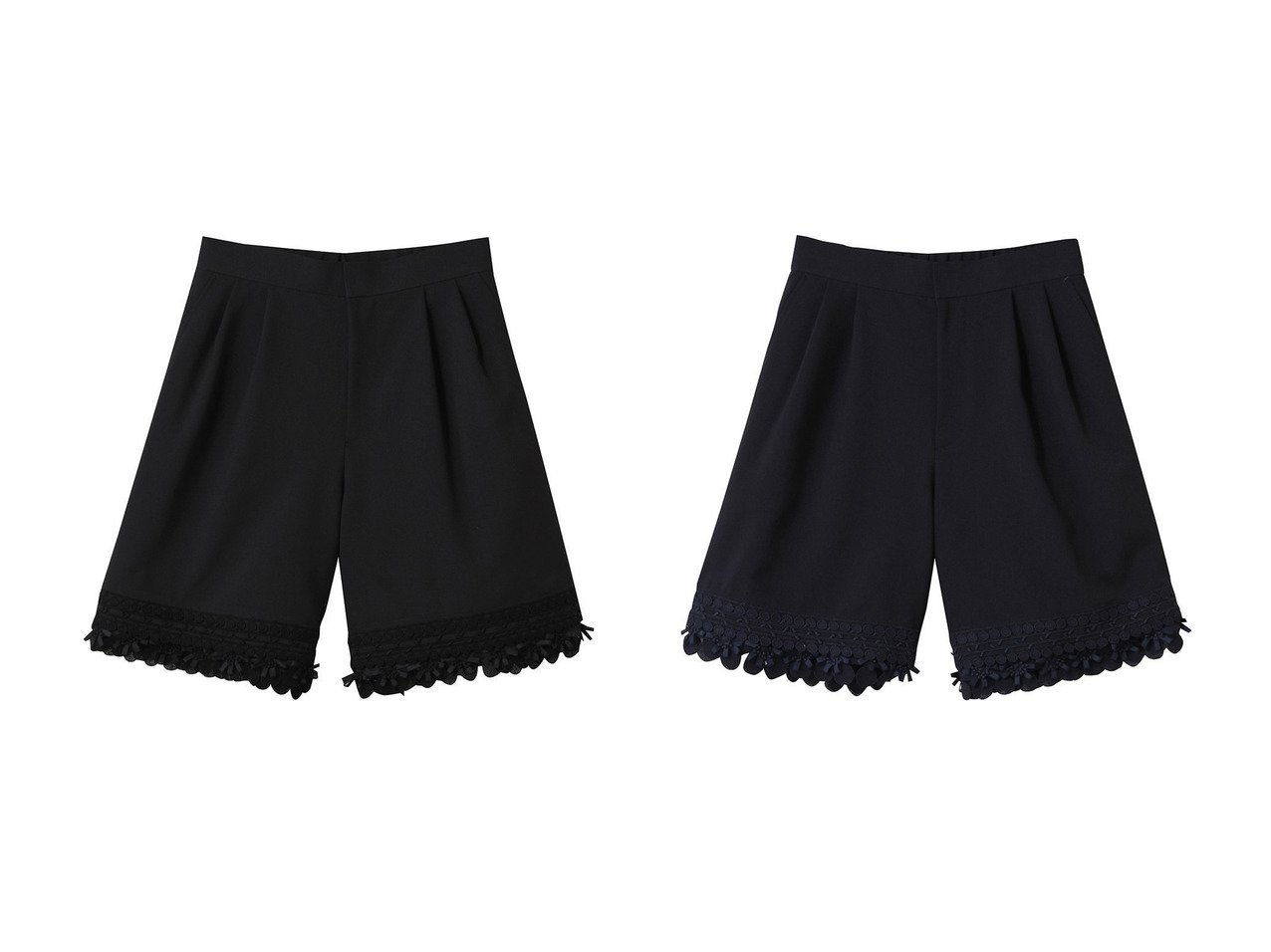 【MUVEIL/ミュベール】繊細レースで魅せる、大人のためのフェミニンショートパンツ おすすめ人気トレンドファッション通販アイテム インテリア・キッズ・メンズ・レディースファッション・服の通販 founy(ファニー) 　ファッション　Fashion　レディースファッション　WOMEN　パンツ　Pants　ハーフ / ショートパンツ　Short Pants　ショート　Short　フェミニン　Feminine　ボックス　Box　レース　Race　ブラック系　Black　ブルー系　Blue　|ID:crp329100000217901