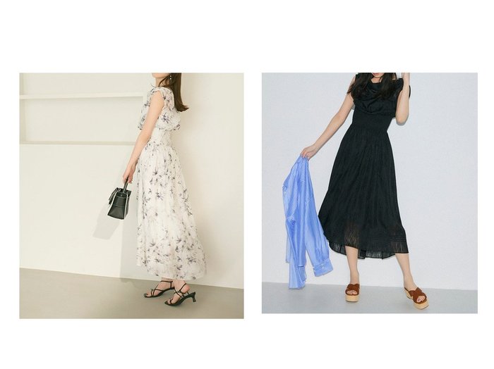 【FRAY I.D/フレイ アイディー】ドレープが描く上品な揺れ感 FRAY I.Dの華やかプリントワンピース おすすめ人気トレンドファッション通販アイテム 人気、トレンドファッション・服の通販 founy(ファニー) ファッション Fashion レディースファッション WOMEN ワンピース Dress シャーリング Shirring ジョーゼット Georgette ドレープ Drape バランス Balance フィット Fit フレア Flare プリント Print モノトーン Monotone |ID:crp329100000217940