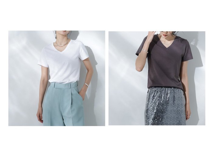 【nano universe/ナノ ユニバース】汗ジミ知らずで爽やかに過ごす 多機能VネックTシャツ おすすめ人気トレンドファッション通販アイテム 人気、トレンドファッション・服の通販 founy(ファニー) ファッション Fashion レディースファッション WOMEN トップス・カットソー Tops/Tshirt シャツ/ブラウス Shirts/Blouses ロング / Tシャツ T-Shirts Vネック V-Neck 吸水 Water Absorption スリット Slit 定番 Standard 人気 Popularity ベーシック Basic 再入荷 Restock/Back In Stock/Re Arrival 2025年 2025 2025春夏・S/S Ss,Spring/Summer,2025 |ID:crp329100000218010