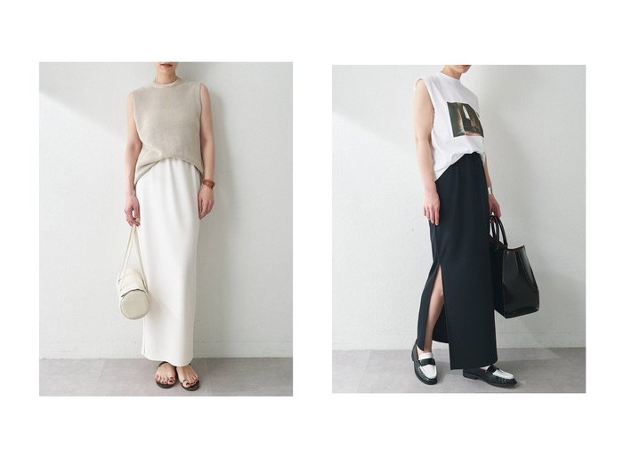 【Whim Gazette/ウィムガゼット】ミニマル×スリットで洗練された着こなしが叶うIラインスカート おすすめ人気トレンドファッション通販アイテム 人気、トレンドファッション・服の通販 founy(ファニー) ファッション Fashion レディースファッション WOMEN スカート Skirt ロングスカート Long Skirt ジャージ Jersey ジョーゼット Georgette ストレッチ Stretch スリット Slit ベーシック Basic ロング Long エレガント 上品 Elegant NEW・新作・新着・新入荷 New Arrivals |ID:crp329100000218034