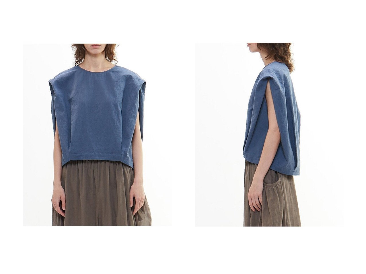 【PLAIN PEOPLE/プレインピープル】ふんわりダブルガーゼ×コクーンシルエットの優秀ショートトップス おすすめ人気トレンドファッション通販アイテム インテリア・キッズ・メンズ・レディースファッション・服の通販 founy(ファニー) 　ファッション　Fashion　レディースファッション　WOMEN　トップス・カットソー　Tops/Tshirt　シャツ/ブラウス　Shirts/Blouses　おすすめ　Recommend　ショート　Short　スリーブ　Sleeve　ダブル　Double　ワッシャー　Washer　NEW・新作・新着・新入荷　New Arrivals　グレー系　Gray　ブルー系　Blue　|ID:crp329100000218051
