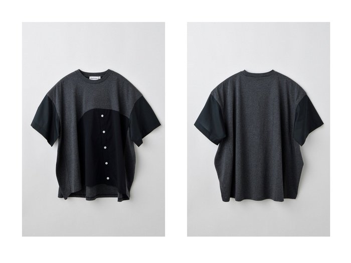 【nagonstans/ナゴンスタンス】重ね着風に楽しむ、異素材ドッキングTシャツ おすすめ人気トレンドファッション通販アイテム インテリア・キッズ・メンズ・レディースファッション・服の通販 founy(ファニー) https://founy.com/ ファッション Fashion レディースファッション WOMEN トップス・カットソー Tops/Tshirt シャツ/ブラウス Shirts/Blouses ロング / Tシャツ T-Shirts プルオーバー Pullover カットソー Cut and Sewn ショート Short スリーブ Sleeve ドッキング Docking ミックス Mix ルーズ Loose |ID:crp329100000218098