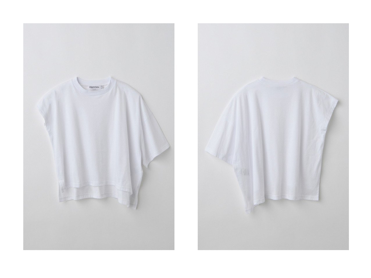 【nagonstans/ナゴンスタンス】さりげない個性を添える、アシンメトリーTシャツ おすすめ人気トレンドファッション通販アイテム インテリア・キッズ・メンズ・レディースファッション・服の通販 founy(ファニー) 　ファッション　Fashion　レディースファッション　WOMEN　トップス・カットソー　Tops/Tshirt　シャツ/ブラウス　Shirts/Blouses　ロング / Tシャツ　T-Shirts　カットソー　Cut and Sewn　アシンメトリー　Asymmetry　ショート　Short　シンプル　Simple　スリーブ　Sleeve　バランス　Balance　|ID:crp329100000218099