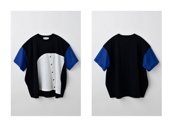 【nagonstans/ナゴンスタンス】一枚で重ね着風、異素材ドッキングTシャツ おすすめ人気トレンドファッション通販アイテム インテリア・キッズ・メンズ・レディースファッション・服の通販 founy(ファニー) https://founy.com/ ファッション Fashion レディースファッション WOMEN トップス・カットソー Tops/Tshirt シャツ/ブラウス Shirts/Blouses ロング / Tシャツ T-Shirts プルオーバー Pullover カットソー Cut and Sewn ショート Short スリーブ Sleeve ドッキング Docking ミックス Mix ルーズ Loose |ID:crp329100000218100