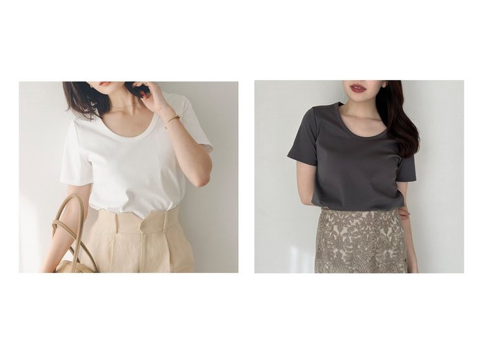 【anuans/アニュアンス】上質素材で差をつける 究極のUネックTシャツ おすすめ人気トレンドファッション通販アイテム 人気、トレンドファッション・服の通販 founy(ファニー) ファッション Fashion レディースファッション WOMEN シルク Silk シルケット Mercerization 定番 Standard プレート Plate ベーシック Basic 2024年 2024 2024春夏・S/S Ss,Spring/Summer,2024 エレガント 上品 Elegant |ID:crp329100000218143