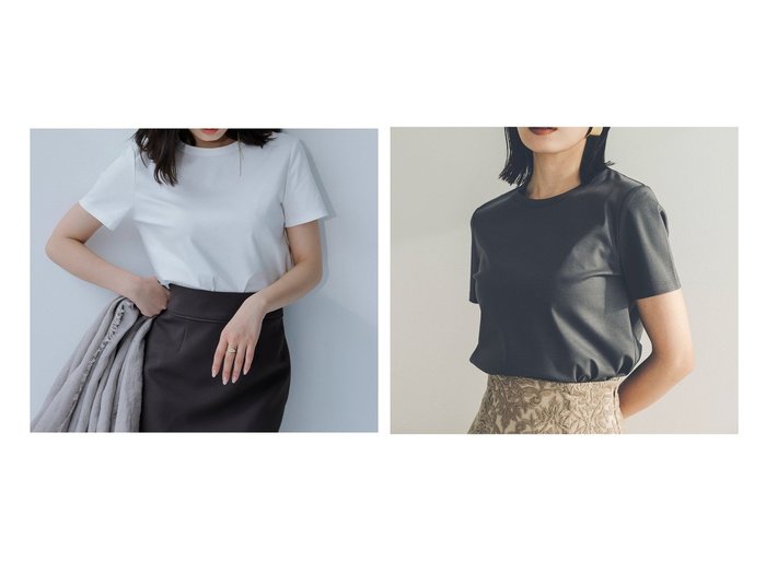 【anuans/アニュアンス】究極の肌触りを叶える シルクタッチコットンUネックTシャツ おすすめ人気トレンドファッション通販アイテム 人気、トレンドファッション・服の通販 founy(ファニー) ファッション Fashion レディースファッション WOMEN シルク Silk シルケット Mercerization 定番 Standard バランス Balance プレート Plate ベーシック Basic 半袖 Short Sleeve エレガント 上品 Elegant |ID:crp329100000218144