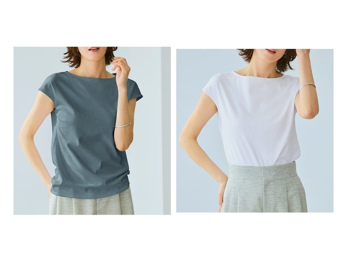 【DoCLASSE/ドゥクラッセ】進化したスーピマコットンTシャツで叶える 上品で涼やかな大人の夏スタイル おすすめ人気トレンドファッション通販アイテム 人気、トレンドファッション・服の通販 founy(ファニー) 　ファッション　Fashion　レディースファッション　WOMEN　トップス・カットソー　Tops/Tshirt　シャツ/ブラウス　Shirts/Blouses　ロング / Tシャツ　T-Shirts　カットソー　Cut and Sewn　インナー　Inner　カシミヤ　Cashmere　カットソー　Cut And Sew　シンプル　Simple　ジャケット　Jacket　スリーブ　Sleeve　ダブル　Double　デニム　Denim　定番　Standard　なめらか　Smooth　人気　Popularity　パール　Pearl　フレンチ　French　フロント　Front　ベーシック　Basic　半袖　Short Sleeve　NEW・新作・新着・新入荷　New Arrivals　おすすめ　Recommend　夏　Summer　ビジネス 仕事 通勤　Business　|ID:crp329100000218154