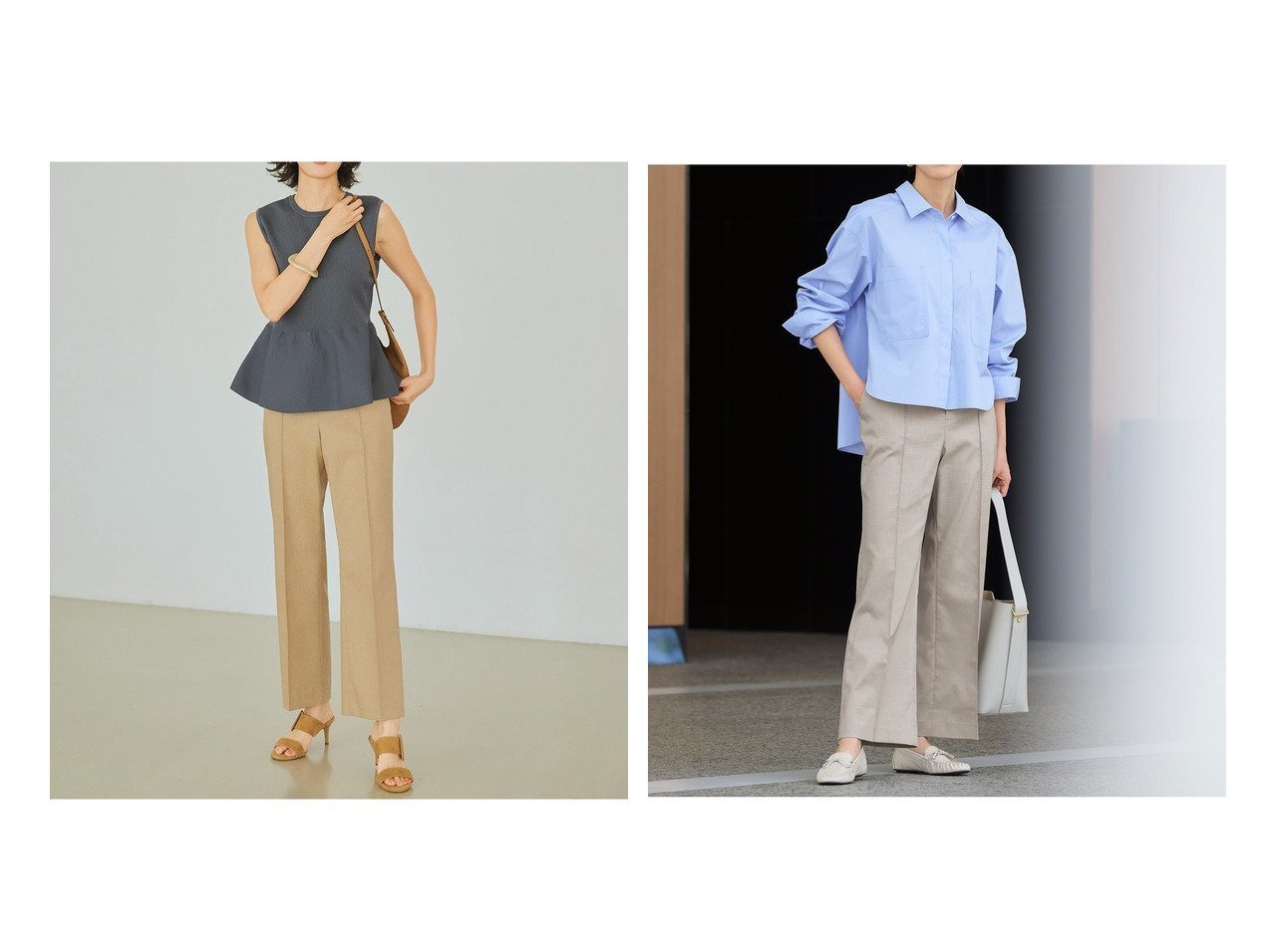 【DoCLASSE/ドゥクラッセ】体型の変化に寄り添う 美脚ストレートパンツで叶える大人の洗練スタイル おすすめ人気トレンドファッション通販アイテム インテリア・キッズ・メンズ・レディースファッション・服の通販 founy(ファニー) 　ファッション　Fashion　レディースファッション　WOMEN　パンツ　Pants　オケージョン　Occasion　オックス　Ox　ストレッチ　Stretch　ストレート　Straight　チェック　Check　ベスト　Vest　メランジ　Melange　リネン　Linen　NEW・新作・新着・新入荷　New Arrivals　夏　Summer　グレー系　Gray　ブラック系　Black　|ID:crp329100000218157