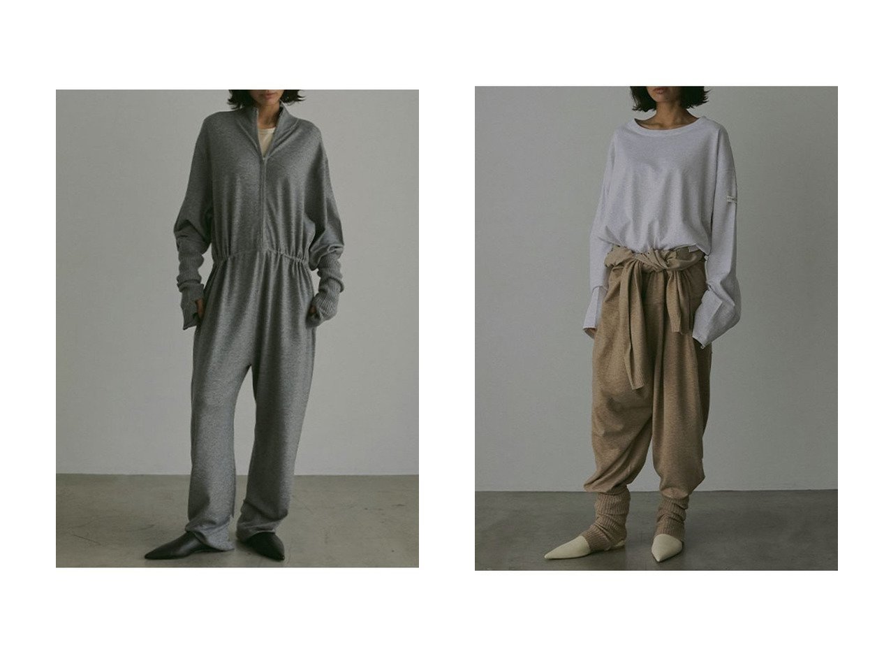 【ETRE TOKYO/エトレトウキョウ】洗練された大人のためのニットオールインワン おすすめ人気トレンドファッション通販アイテム インテリア・キッズ・メンズ・レディースファッション・服の通販 founy(ファニー) 　ファッション　Fashion　レディースファッション　WOMEN　パンツ　Pants　シンプル　Simple　ジップ　Zip　フロント　Front　ブラウジング　Browsing　NEW・新作・新着・新入荷　New Arrivals　ベージュ系　Beige　グレー系　Gray　|ID:crp329100000218173