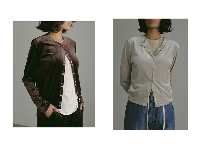【ETRE TOKYO/エトレトウキョウ】光沢とモード感を纏う上品ベロアトップス おすすめ人気トレンドファッション通販アイテム 人気、トレンドファッション・服の通販 founy(ファニー) ファッション Fashion レディースファッション WOMEN トップス・カットソー Tops/Tshirt シャツ/ブラウス Shirts/Blouses ロング / Tシャツ T-Shirts カットソー Cut and Sewn ベロア Velour なめらか Smooth カーディガン Cardigan シンプル Simple スタイリッシュ Stylish スリーブ Sleeve セットアップ Set Up ドット Dot フロント Front ベロア Velor リラックス Relax ロング Long エレガント 上品 Elegant NEW・新作・新着・新入荷 New Arrivals |ID:crp329100000218176
