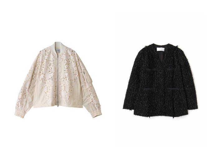 【ADORE/アドーア】素材の表情で魅せるカービーシルエットジャケット&レース×タフタが魅せる華やぎドッキングMA-1ブルゾン おすすめ人気トレンドファッション通販アイテム 人気、トレンドファッション・服の通販 founy(ファニー) ファッション Fashion レディースファッション WOMEN アウター Coat Outerwear ジャケット Jackets ギャザー Gather ショート Short ジャケット Jacket ストリング String タフタ Taffeta ドッキング Docking フラワー Flower ブルゾン Blouson モチーフ Motif レース Race NEW・新作・新着・新入荷 New Arrivals おすすめ Recommend セットアップ Set Up ツイード Tweed ミックス Mix モヘア Mohair ループ Loop |ID:crp329100000218195