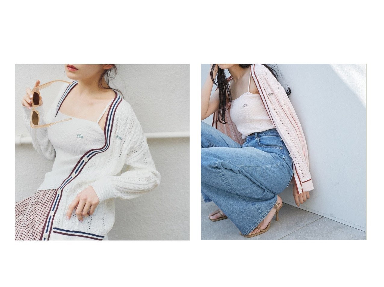 【SNIDEL/スナイデル】LACOSTEロゴがアクセント　フィット感が魅力のキャミニットプルオーバー おすすめ人気トレンドファッション通販アイテム インテリア・キッズ・メンズ・レディースファッション・服の通販 founy(ファニー) 　ファッション　Fashion　レディースファッション　WOMEN　トップス・カットソー　Tops/Tshirt　ニット　Knit Tops　キャミソール / ノースリーブ　No Sleeves　プルオーバー　Pullover　春　Spring　クラシカル　Classical　コンパクト　Compact　シンプル　Simple　ストレート　Straight　スポーツ　Sports　人気　Popularity　パステル　Pastel　フィット　Fit　フォーマル　Formal　ラップ　Wrap　S/S・春夏　Ss・Spring/Summer　おすすめ　Recommend　夏　Summer　|ID:crp329100000218224