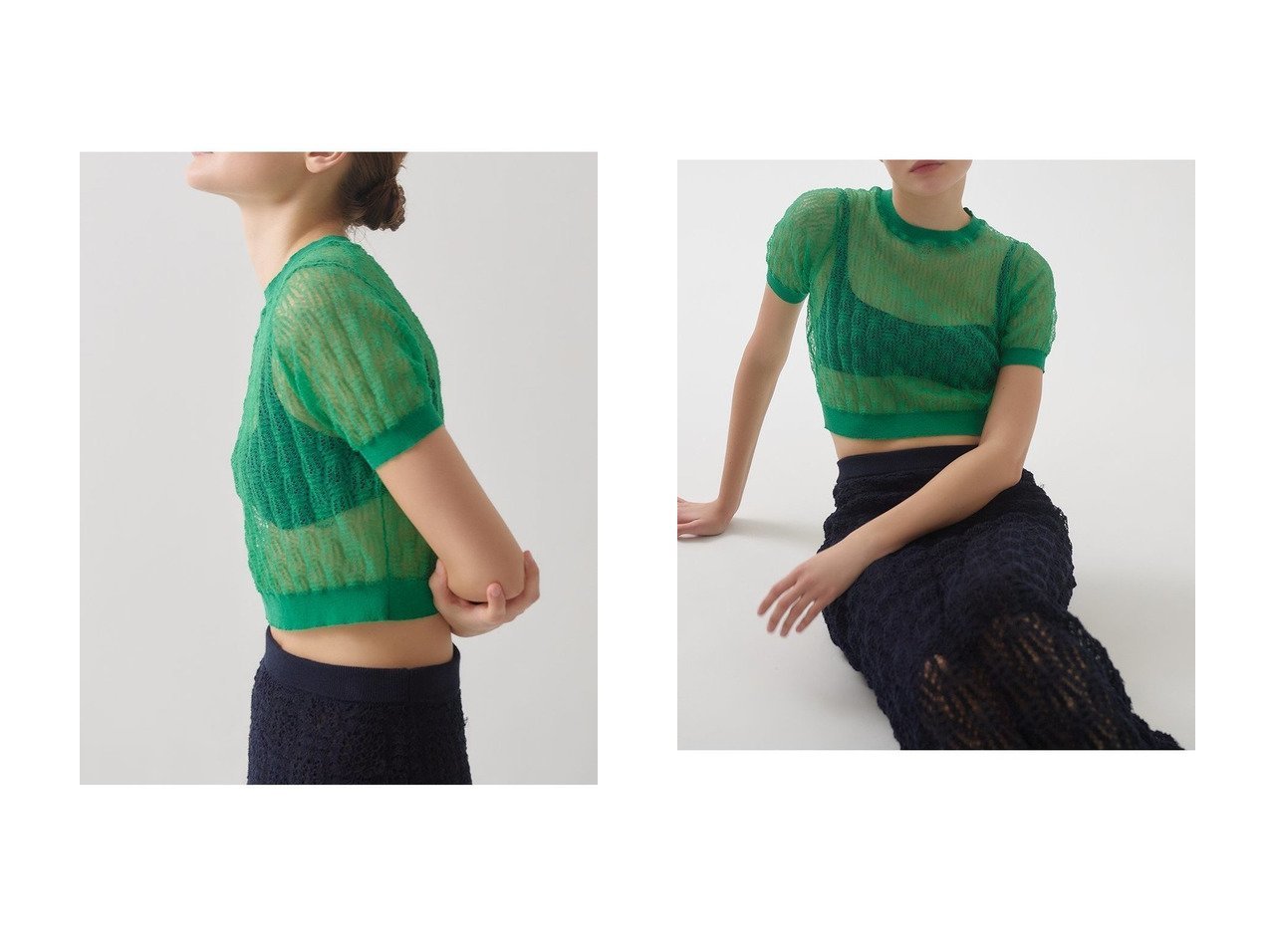 【NICENICE MOMENT/ナイスナイスモーメント】レイヤードで魅せるシアートップス×ローカットブラセット おすすめ人気トレンドファッション通販アイテム インテリア・キッズ・メンズ・レディースファッション・服の通販 founy(ファニー) 　ファッション　Fashion　レディースファッション　WOMEN　トップス・カットソー　Tops/Tshirt　ニット　Knit Tops　プルオーバー　Pullover　インナー　Inner　シンプル　Simple　トレンド　Trend　ボトム　Bottom　レース　Race　NEW・新作・新着・新入荷　New Arrivals　ブルー系　Blue　|ID:crp329100000218236