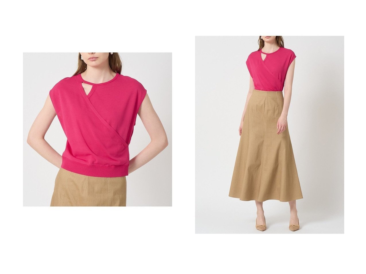【ANAYI/アナイ】上品な肌見せを叶える カシュクールデザインの涼感プルオーバー おすすめ人気トレンドファッション通販アイテム インテリア・キッズ・メンズ・レディースファッション・服の通販 founy(ファニー) 　ファッション　Fashion　レディースファッション　WOMEN　トップス・カットソー　Tops/Tshirt　ニット　Knit Tops　プルオーバー　Pullover　アシンメトリー　Asymmetry　インナー　Inner　ジャケット　Jacket　スリーブ　Sleeve　ドロップ　Drop　フレンチ　French　ボトム　Bottom　エレガント 上品　Elegant　NEW・新作・新着・新入荷　New Arrivals　ホワイト系　White　レッド系　Red　ブラック系　Black　|ID:crp329100000218246