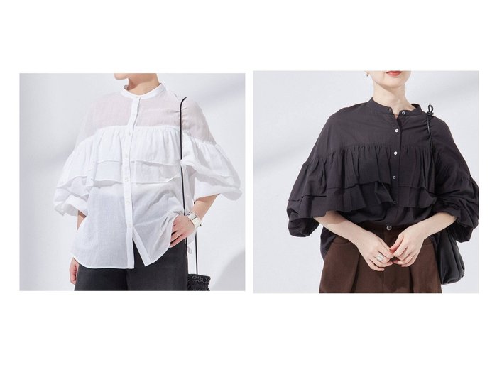 【journal standard L'essage/ジャーナルスタンダード レサージュ】甘すぎず上品に着こなせるフリルインド綿シャツ おすすめ人気トレンドファッション通販アイテム 人気、トレンドファッション・服の通販 founy(ファニー) ファッション Fashion レディースファッション WOMEN トップス・カットソー Tops/Tshirt シャツ/ブラウス Shirts/Blouses 2025年 2025 2025春夏・S/S Ss,Spring/Summer,2025 インド India オーガンジー Organdy フリル Frills ボトム Bottom |ID:crp329100000218305