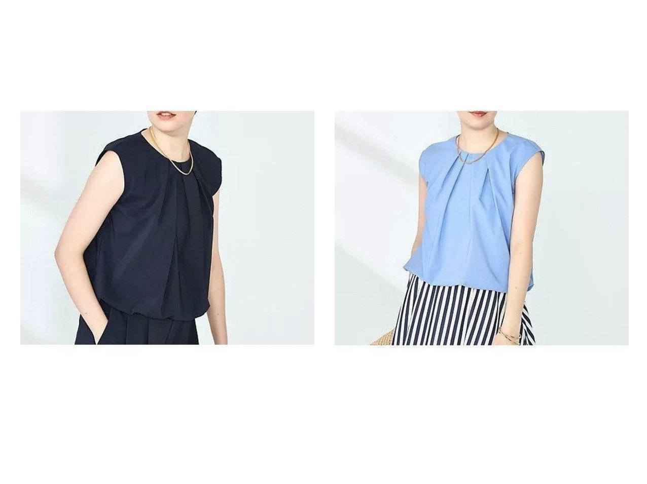【NOLLEY'S/ノーリーズ】夏を快適に彩る 高機能タフタのフレンチスリーブブラウス おすすめ人気トレンドファッション通販アイテム インテリア・キッズ・メンズ・レディースファッション・服の通販 founy(ファニー) 　ファッション　Fashion　レディースファッション　WOMEN　トップス・カットソー　Tops/Tshirt　シャツ/ブラウス　Shirts/Blouses　2025年　2025　2025春夏・S/S　Ss,Spring/Summer,2025　ギャザー　Gather　スリーブ　Sleeve　セットアップ　Set Up　タフタ　Taffeta　フレンチ　French　夏　Summer　ブルー系　Blue　ホワイト系　White　|ID:crp329100000218363
