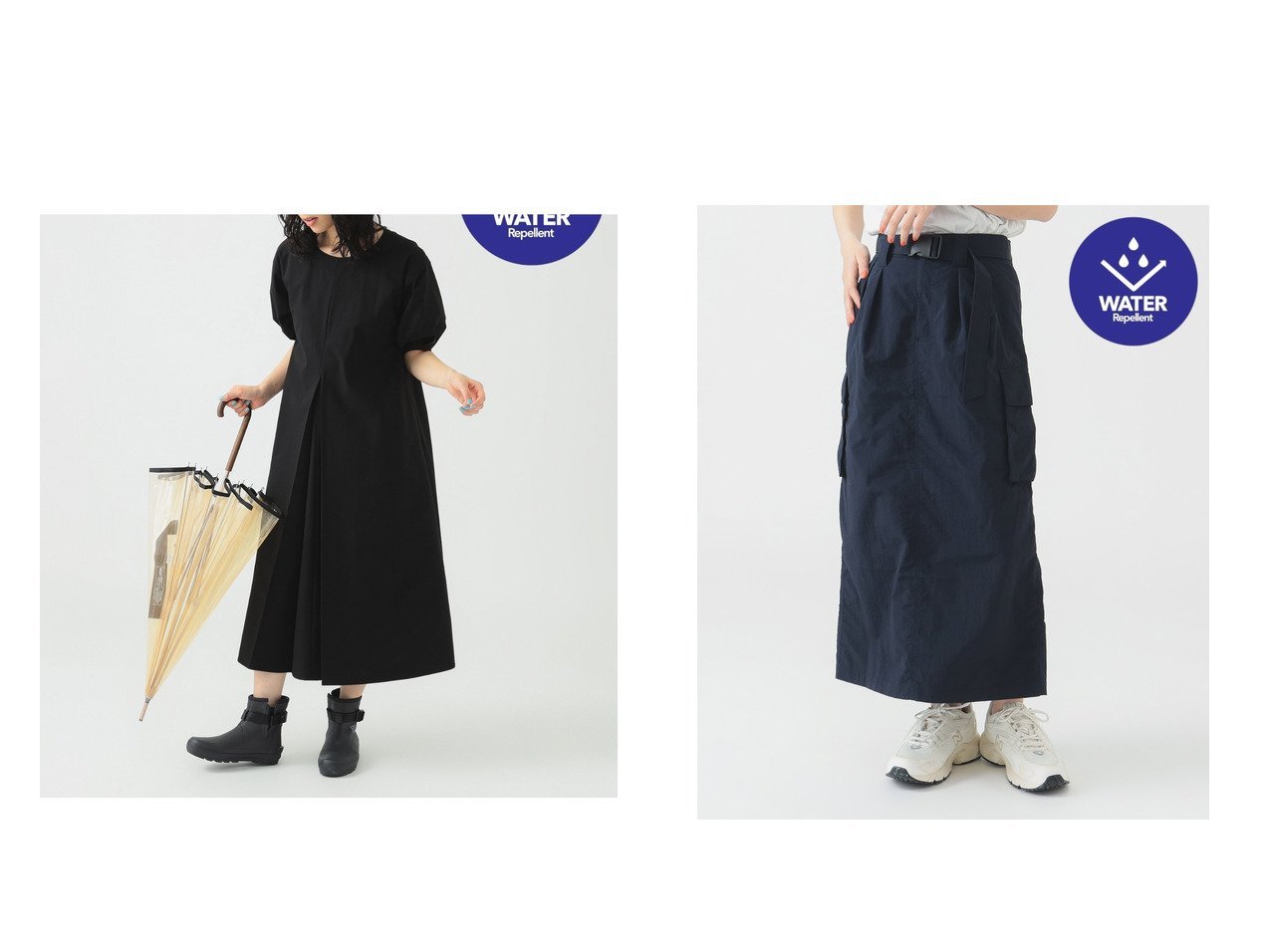 【B:MING LIFE STORE by BEAMS/ビーミングライフストアバイビームス】街からアウトドアまで対応 撥水カーゴスカート＆雨の日も可愛く快適に ランタンスリーブの撥水Aラインワンピース おすすめ人気トレンドファッション通販アイテム インテリア・キッズ・メンズ・レディースファッション・服の通販 founy(ファニー) 　ファッション　Fashion　レディースファッション　WOMEN　ワンピース　Dress　スカート　Skirt　2025年　2025　2025春夏・S/S　Ss,Spring/Summer,2025　サッカー　Soccer　シンプル　Simple　スリーブ　Sleeve　フロント　Front　ボックス　Box　レイン　Rain　アウトドア　Outdoor　ストレート　Straight　セットアップ　Set Up　トレンド　Trend　ノースリーブ　No Sleeve　パーカー　Hoodie　ポケット　Pocket　おすすめ　Recommend　ベージュ系　Beige　ブラック系　Black　ブルー系　Blue　イエロー系　Yellow　|ID:crp329100000218372