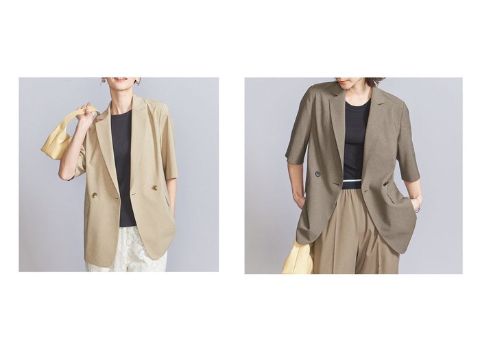 【BEAUTY&YOUTH / UNITED ARROWS/ビューティ&ユース ユナイテッドアローズ】軽やかに羽織れる 洗えるハーフスリーブジャケット おすすめ人気トレンドファッション通販アイテム 人気、トレンドファッション・服の通販 founy(ファニー) ファッション Fashion レディースファッション WOMEN アウター Coat Outerwear ジャケット Jackets 洗える Washable キャミソール Camisole 吸水 Water Absorption ジャケット Jacket スリーブ Sleeve ダブル Double ハーフ Half プリント Print ボトム Bottom 羽織 Haori おすすめ Recommend |ID:crp329100000218399