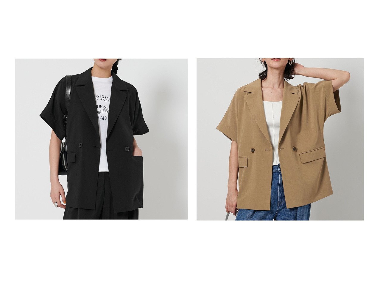 【BEAUTY&YOUTH / UNITED ARROWS/ビューティ&ユース ユナイテッドアローズ】洗練された抜け感を纏う ハーフスリーブジャケット おすすめ人気トレンドファッション通販アイテム インテリア・キッズ・メンズ・レディースファッション・服の通販 founy(ファニー) 　ファッション　Fashion　レディースファッション　WOMEN　アウター　Coat Outerwear　ジャケット　Jackets　インナー　Inner　ウォッシャブル　Washable　オケージョン　Occasion　春　Spring　カーディガン　Cardigan　今季　This Season　シンプル　Simple　ジャケット　Jacket　スリーブ　Sleeve　セットアップ　Set Up　トレンド　Trend　ハーフ　Half　ビスチェ　Bustier　羽織　Haori　マニッシュ　Mannish　レース　Race　S/S・春夏　Ss・Spring/Summer　おすすめ　Recommend　夏　Summer　ビジネス 仕事 通勤　Business　ベージュ系　Beige　ブラック系　Black　|ID:crp329100000218400