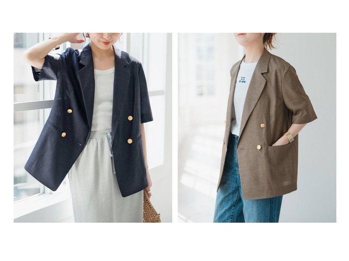 【Spick & Span/スピック&スパン】洗練されたシルエットで大人映え ハーフスリーブジャケット おすすめ人気トレンドファッション通販アイテム 人気、トレンドファッション・服の通販 founy(ファニー) ファッション Fashion レディースファッション WOMEN アウター Coat Outerwear ジャケット Jackets シアー Sheer スラックス Slacks デニム Denim バランス Balance フロント Front 人気 Popularity 夏 Summer 羽織 Haori |ID:crp329100000218410
