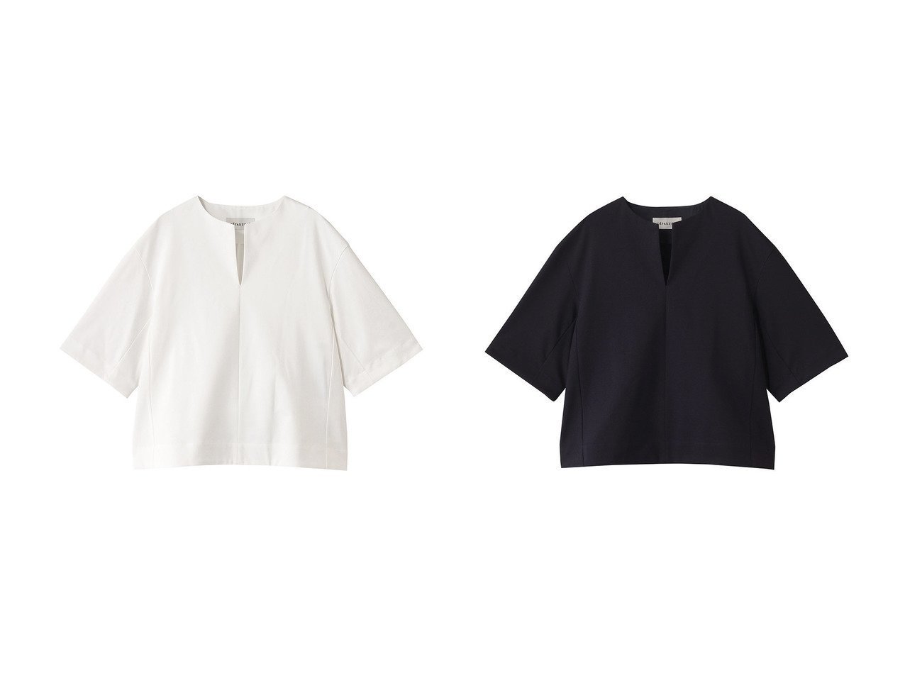 【DEPAREILLE/デパリエ】上品さと快適さを兼ね備えたスリットネックトップス おすすめ人気トレンドファッション通販アイテム インテリア・キッズ・メンズ・レディースファッション・服の通販 founy(ファニー) 　ファッション　Fashion　レディースファッション　WOMEN　トップス・カットソー　Tops/Tshirt　シャツ/ブラウス　Shirts/Blouses　シンプル　Simple　ストレッチ　Stretch　スリット　Slit　スリーブ　Sleeve　ロング　Long　エレガント 上品　Elegant　NEW・新作・新着・新入荷　New Arrivals　ホワイト系　White　ブラック系　Black　|ID:crp329100000218522