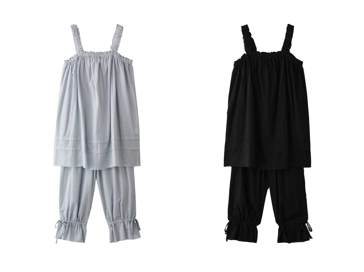 【KID BLUE/キッドブルー】甘さと爽やかさを纏うギャザーシルエットパジャマ おすすめ人気トレンドファッション通販アイテム インテリア・キッズ・メンズ・レディースファッション・服の通販 founy(ファニー) 　ファッション　Fashion　レディースファッション　WOMEN　お家時間・ステイホーム　Home Time/Stay Home　ギャザー　Gather　パジャマ　Pajamas　フェミニン　Feminine　リボン　Ribbon　NEW・新作・新着・新入荷　New Arrivals　ブラック系　Black　|ID:crp329100000218535